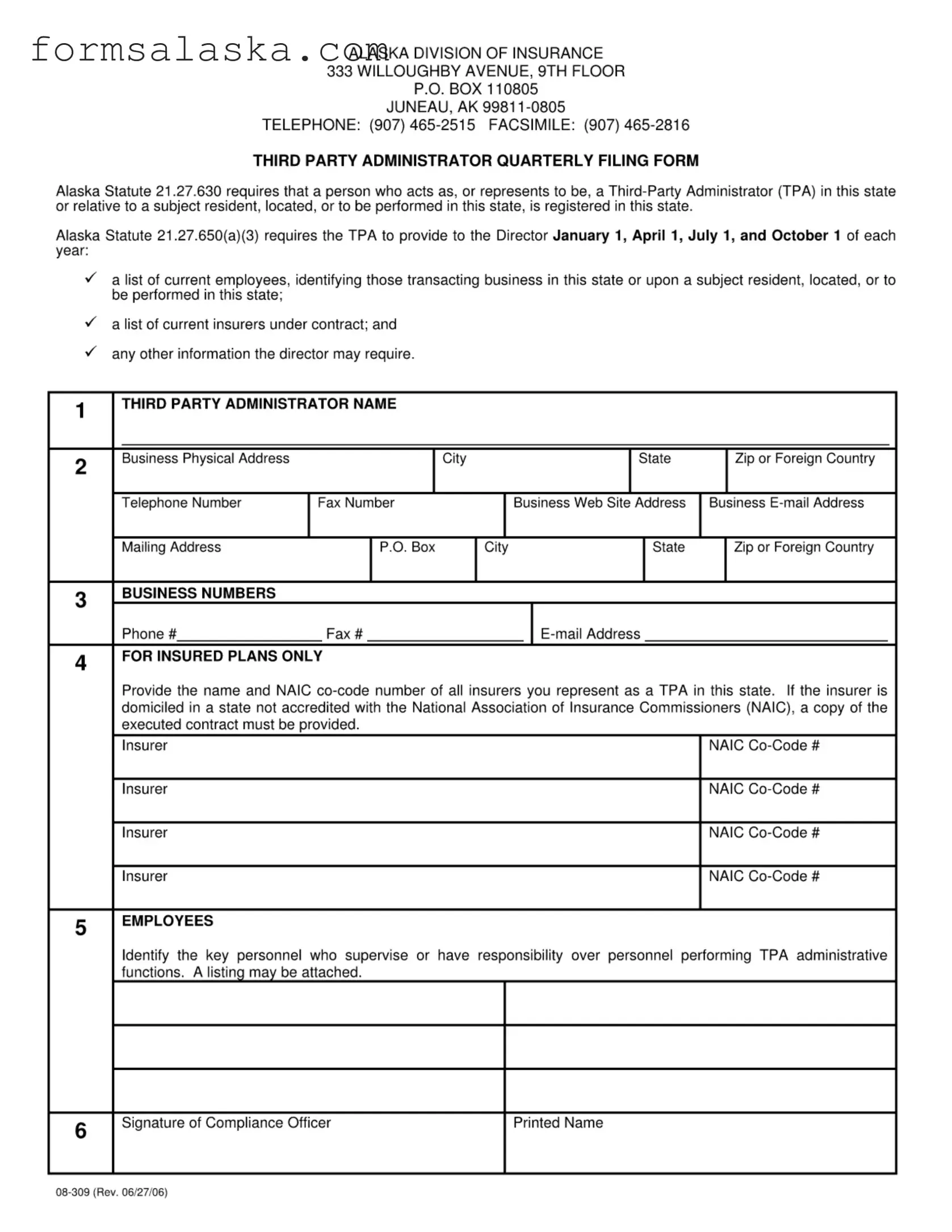 Blank Alaska 08 309 PDF Template