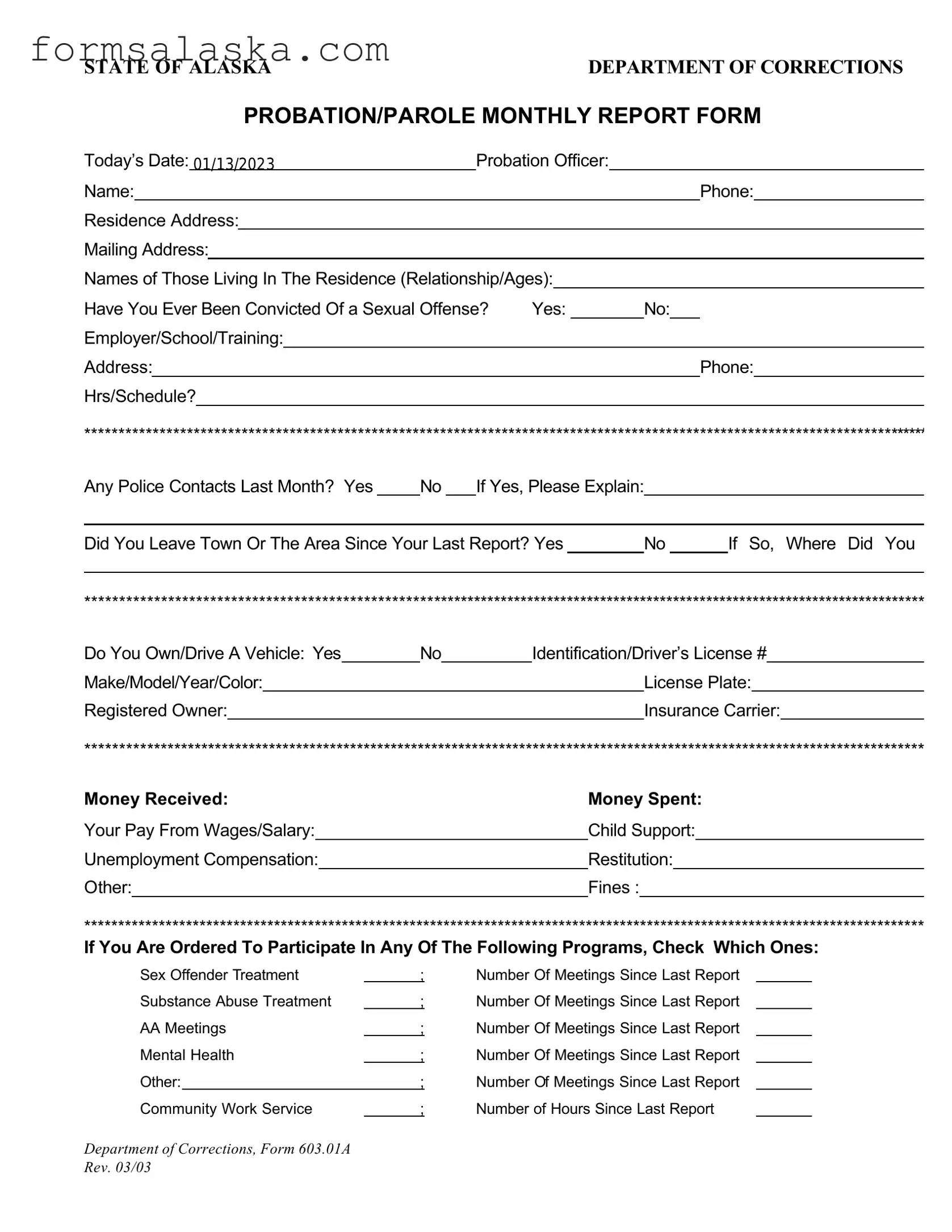 Blank Alaska 603 01A PDF Template