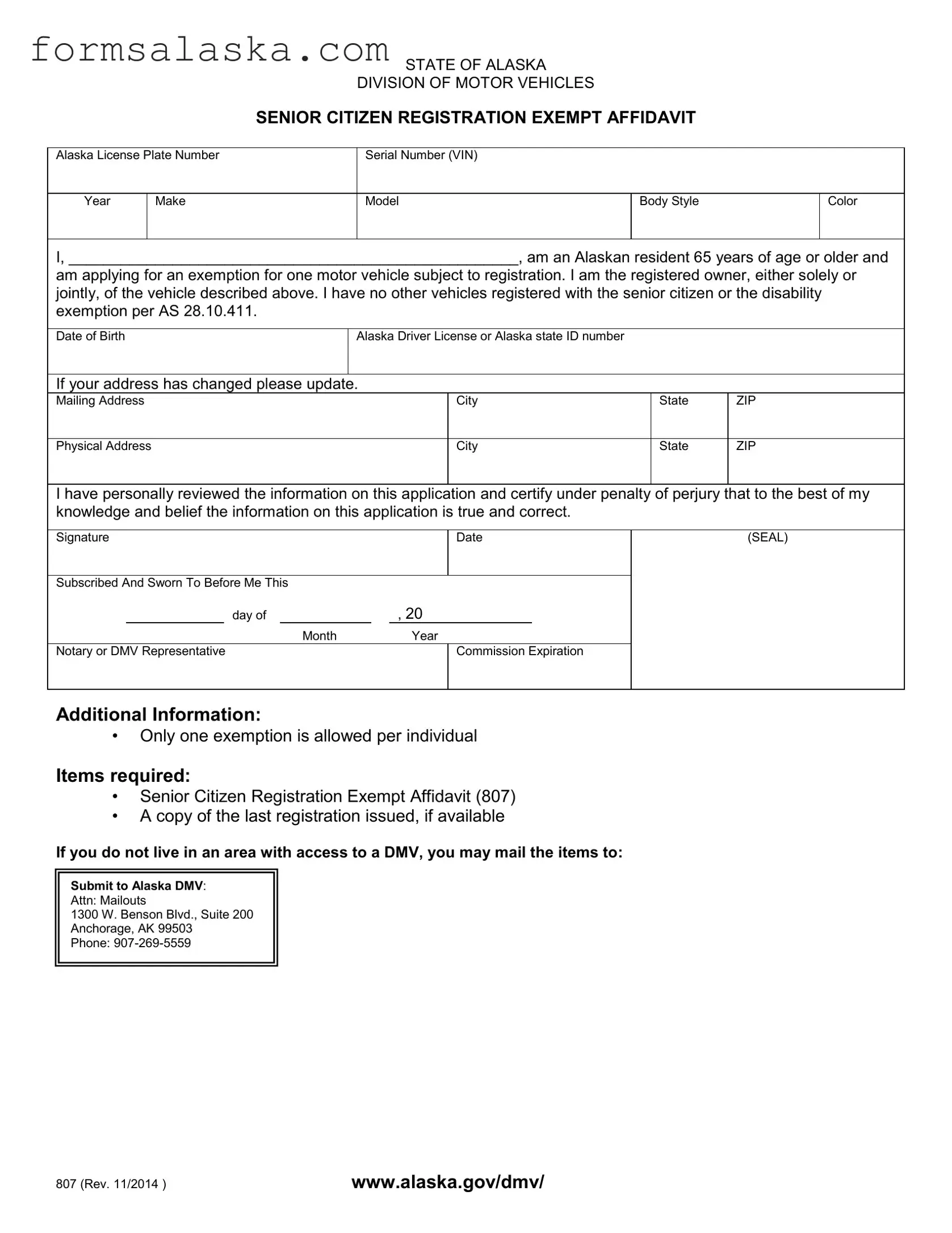 Blank Alaska 807 PDF Template