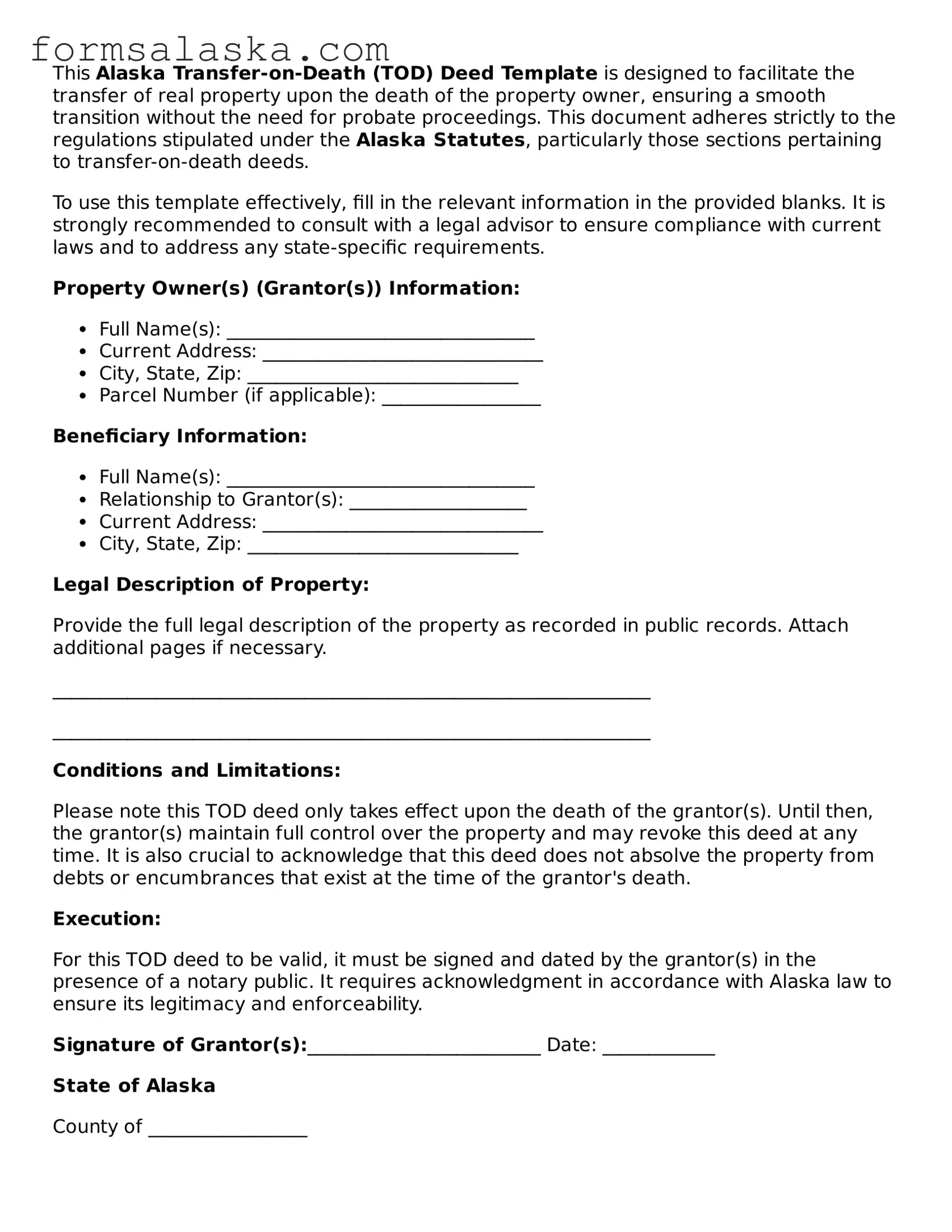 Alaska Transfer-on-Death Deed Document