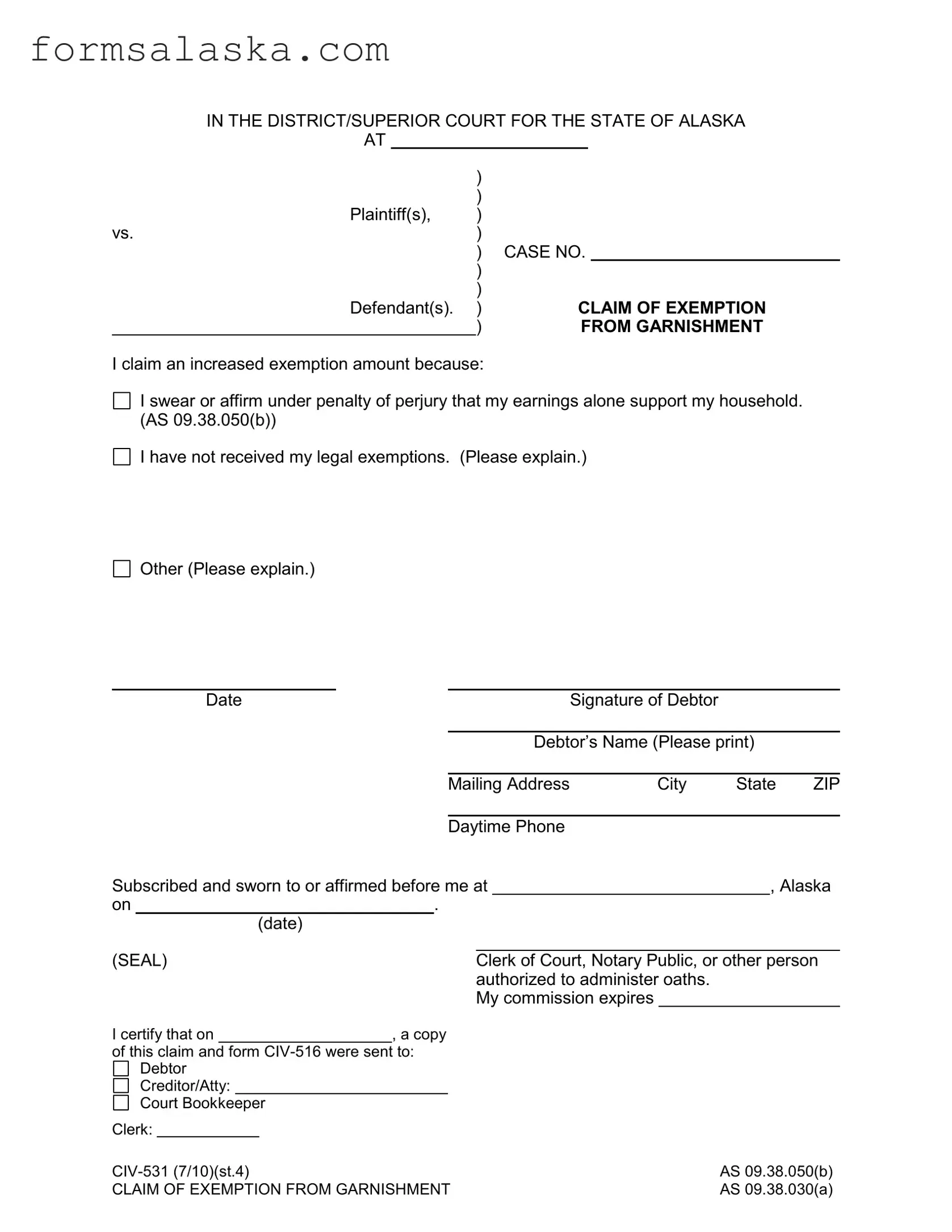 Blank Alaska Civ 531 PDF Template