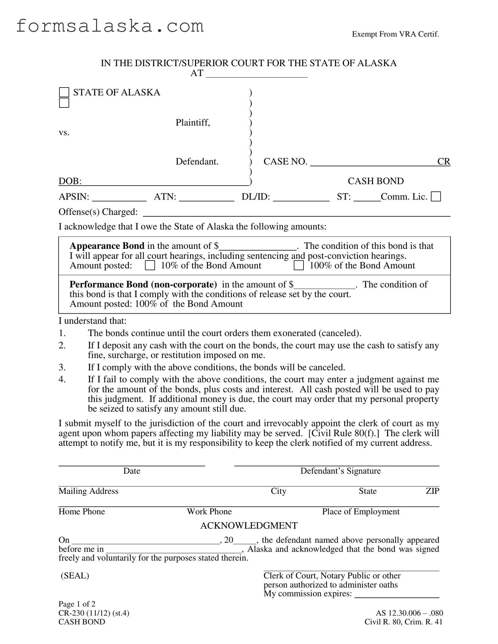 Blank Alaska Cr 230 PDF Template