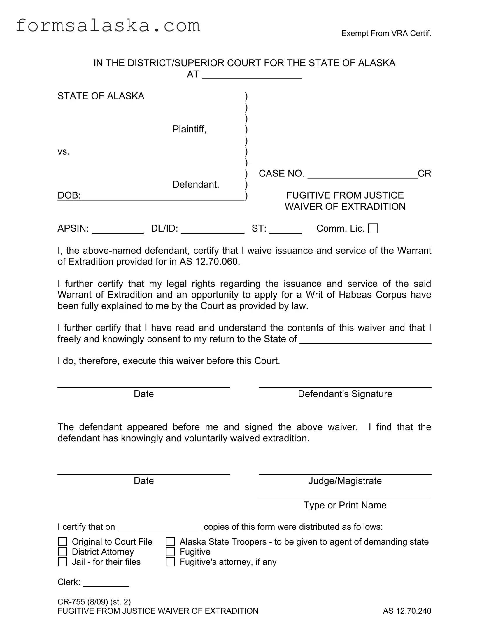 Blank Alaska Cr 755 PDF Template