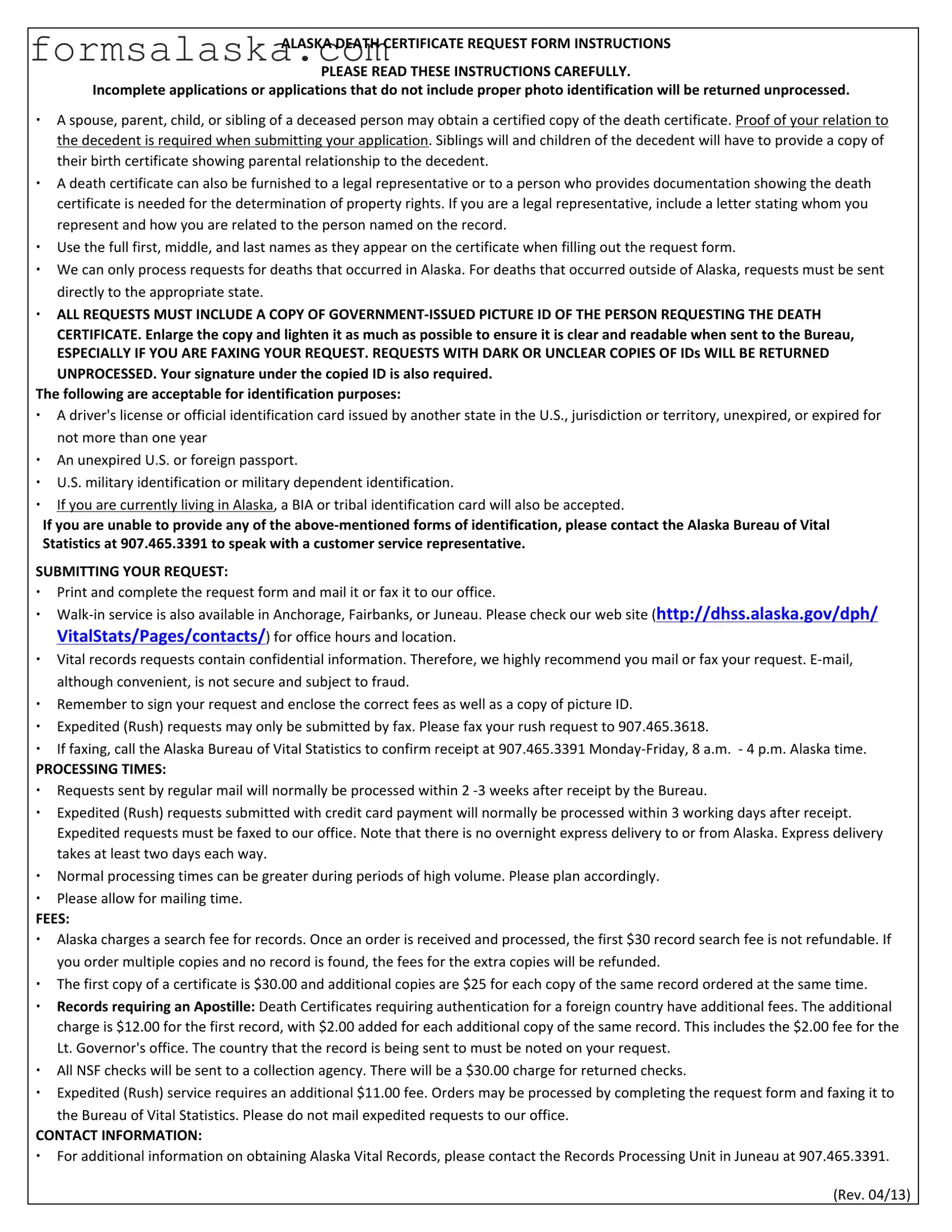 Blank Alaska Death Certificate PDF Template