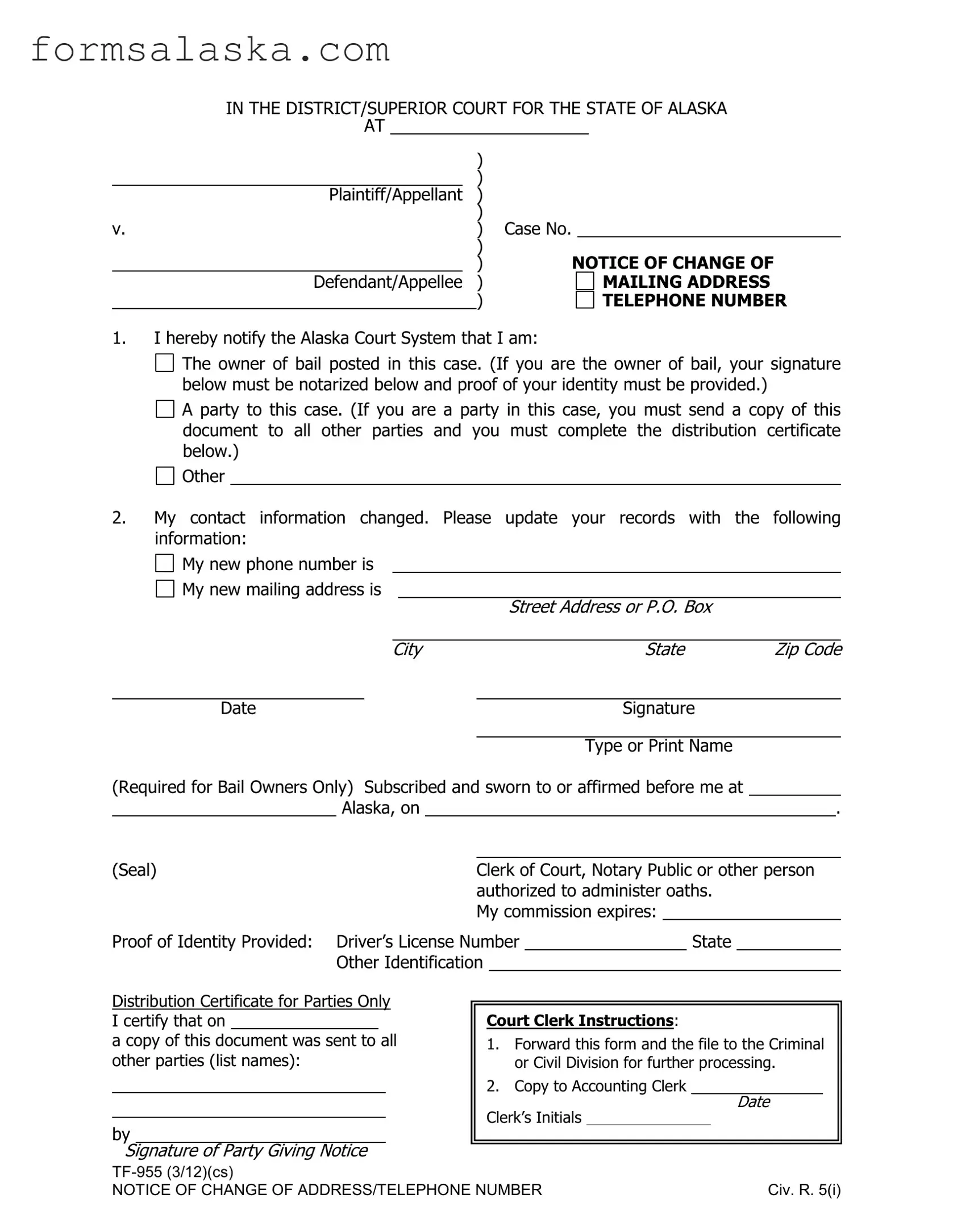 Blank Alaska Tf 955 PDF Template