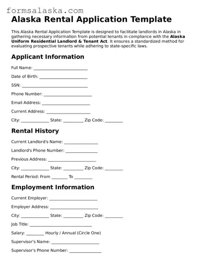 Alaska Rental Application Document