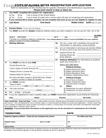 Blank Alaska C03 PDF Template