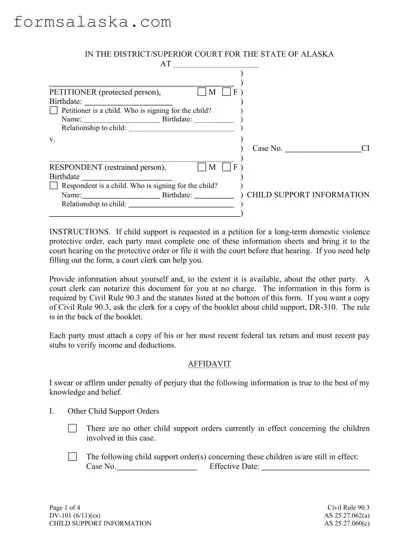 Blank Alaska Dv 101 PDF Template