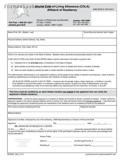 Blank Alaska Gen020 PDF Template